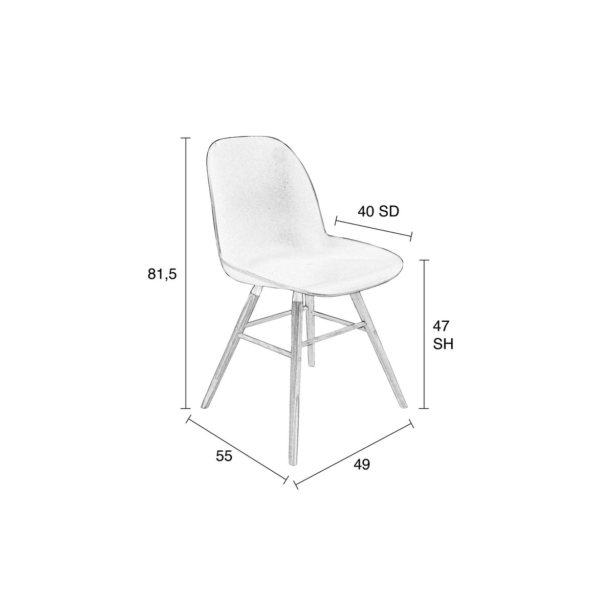 Chaise ALBERT KUIP gris, ZUIVER