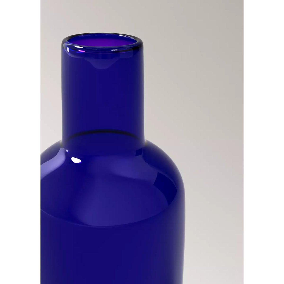 Vase 100 % verre avec bouchon bleu encre, MANGO HOME
