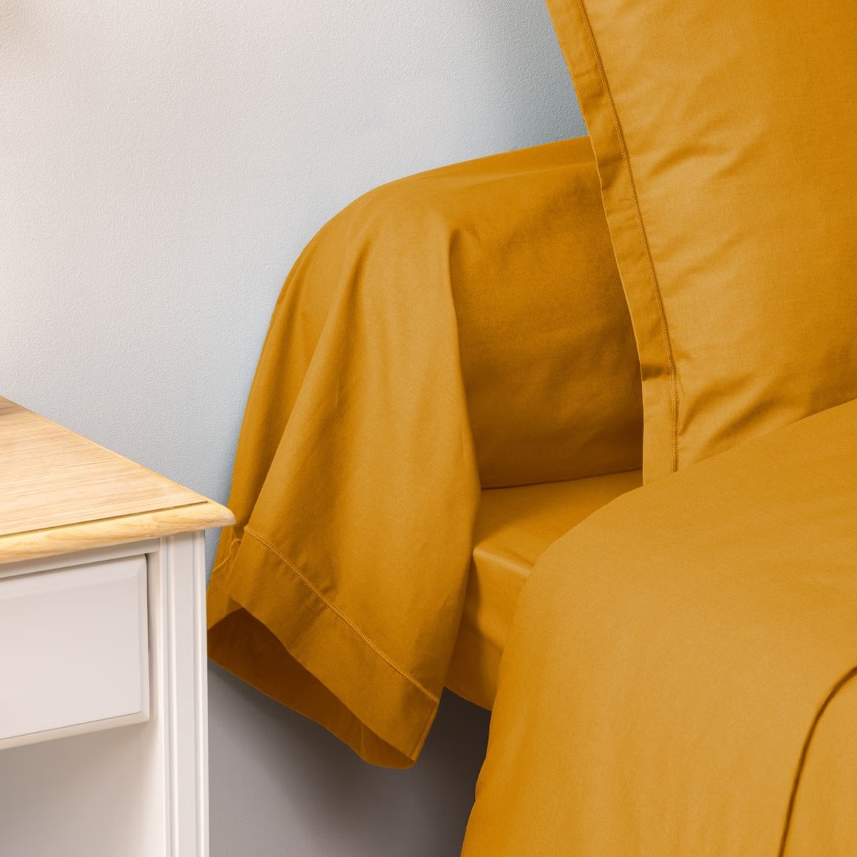 Taie de traversin 85 x 185 cm Horizon Celadon ocre, EDEN