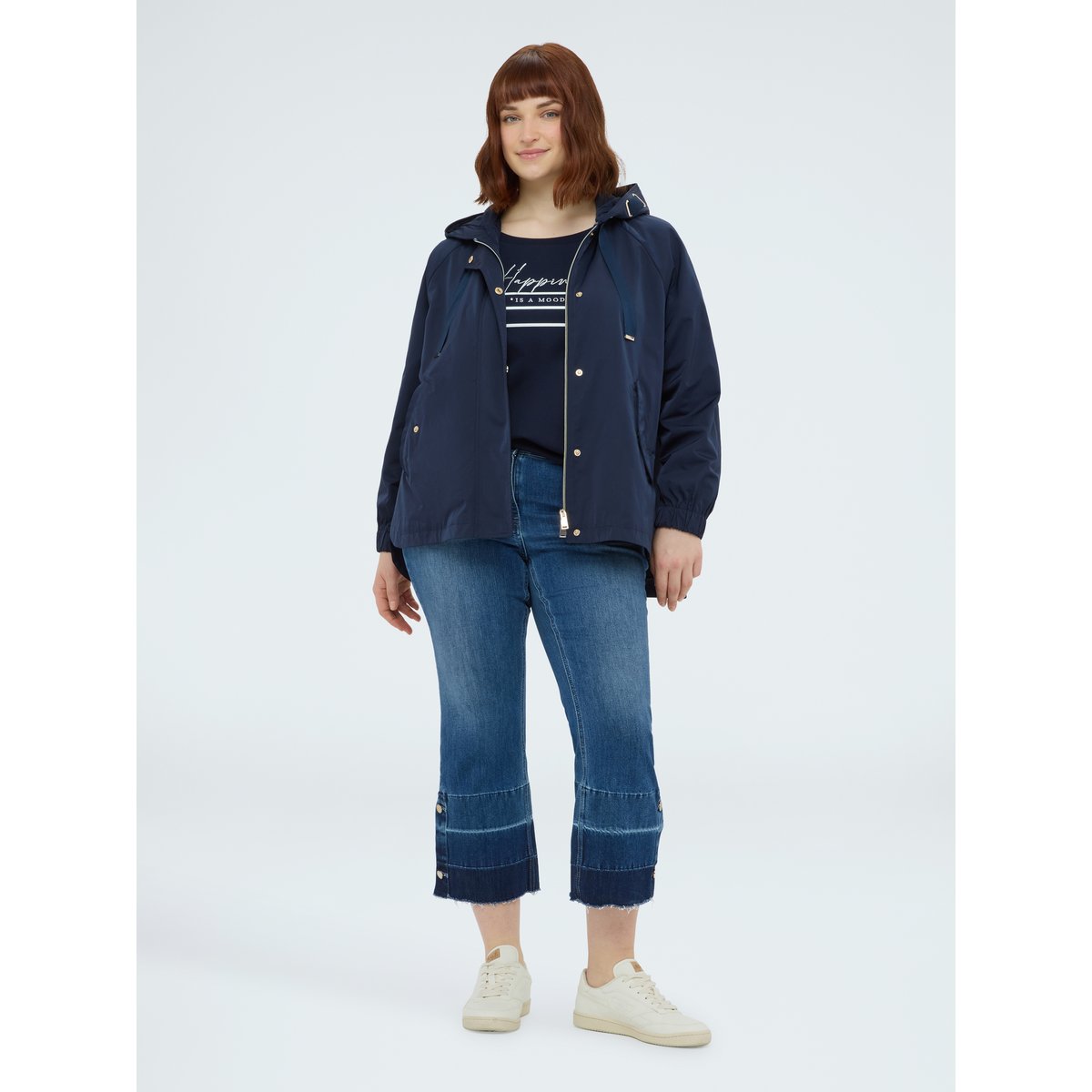 Parka avec capuche et maxi cordon de serrage bleu, FIORELLA RUBINO