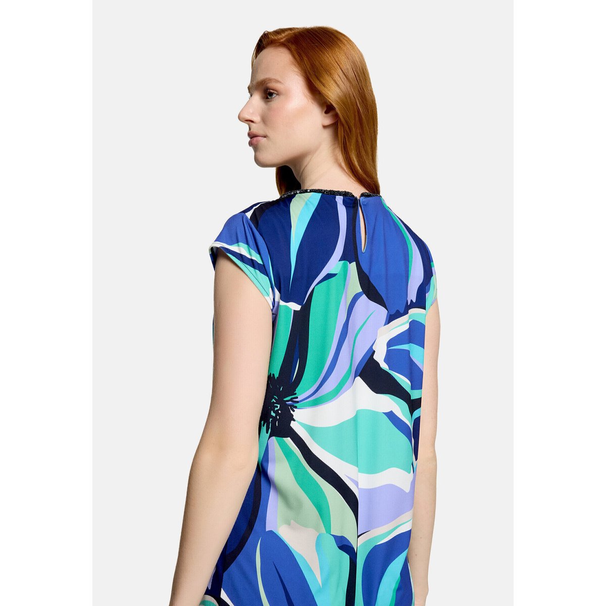 Robe en jersey manches courtes bleu/vert, BETTY BARCLAY