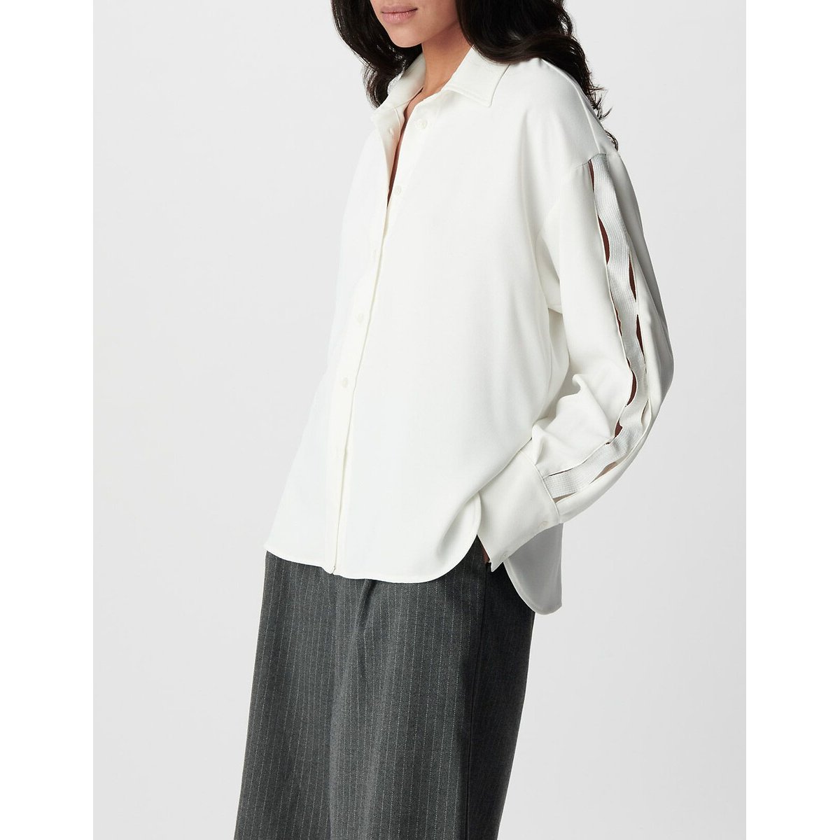 Shirt with Long Openwork Sleeves ecru , IKKS