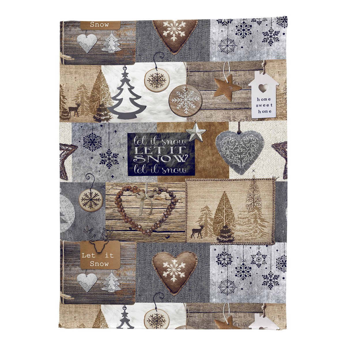 Lot de 2 torchons de NOËL WARM beige, NAF NAF HOME