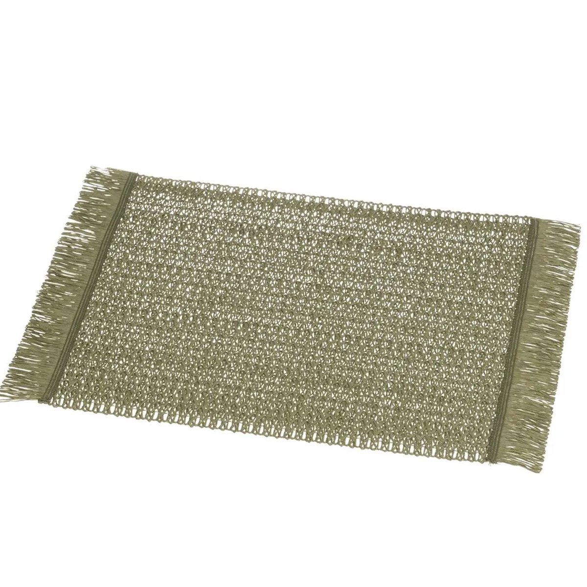 Set de 3 sets de table rectangulaires en fibre beige, vert, marron multicolore, WADIGA