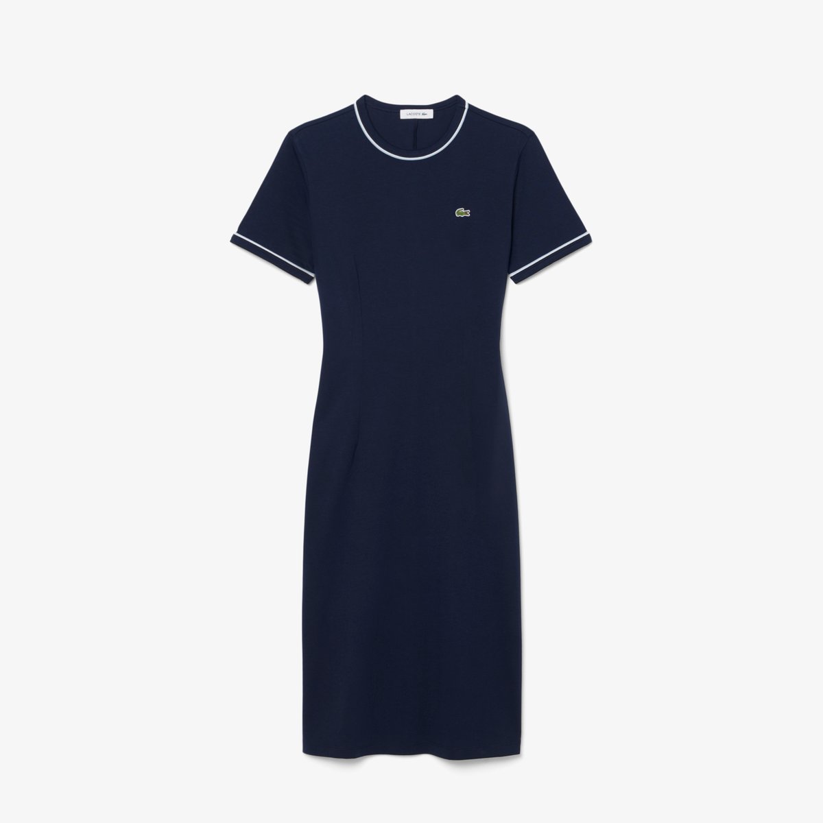 Robe t-shirt jersey liserés bleu-3ui, LACOSTE
