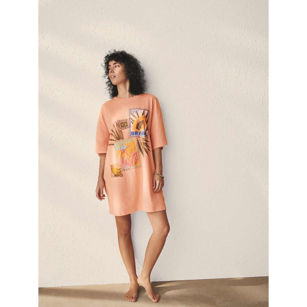 Chemise de nuit papaye corail, NEXT