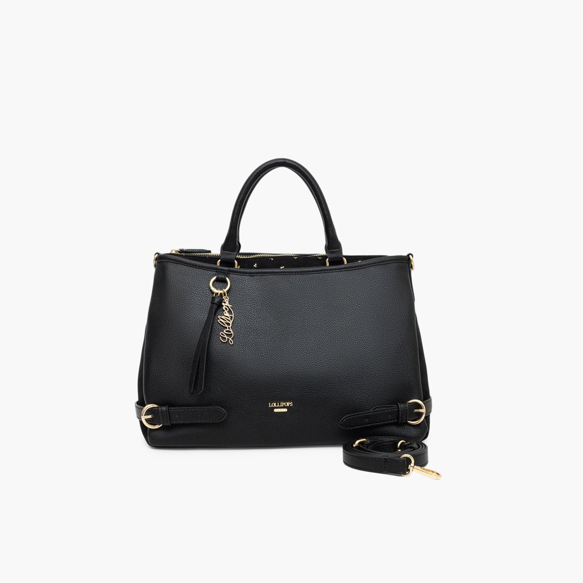 Grand sac shopper Tobi noir,doré, LOLLIPOPS