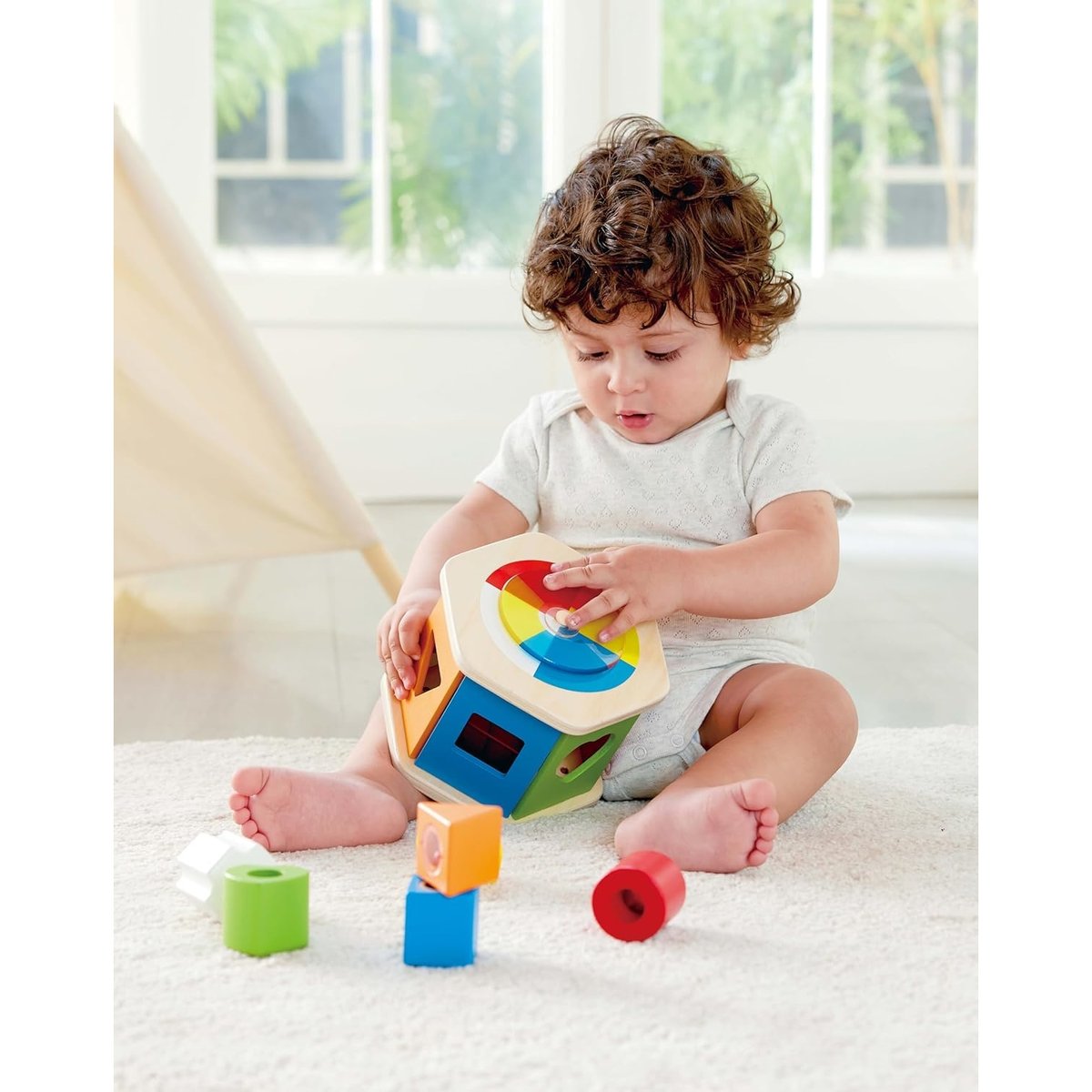Trieur de formes en bois multicolore, HAPE