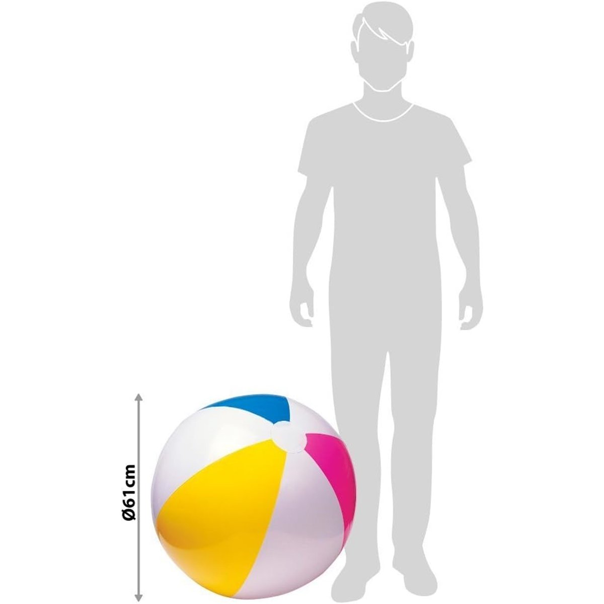 Ballon de plage "Glossy" 61 cm multicolore, INTEX