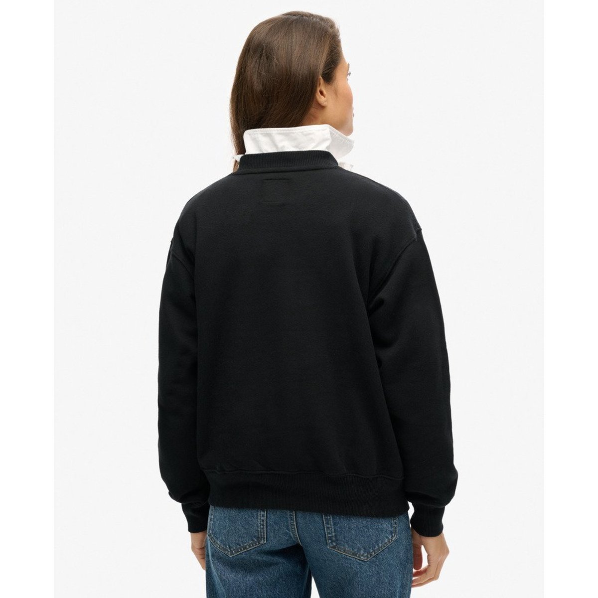 Sweat à logo métallisé Luxe noir, SUPERDRY