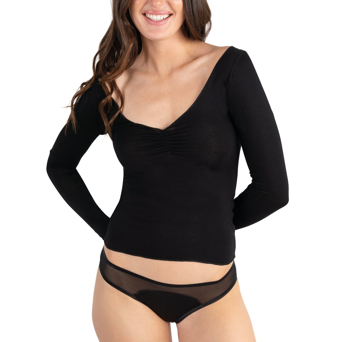 Top manches longues ANDREA noir, PASSIONATA