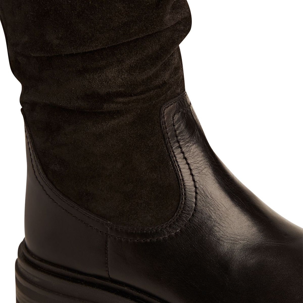 Bottes en cuir noir combiné, MARCO TOZZI