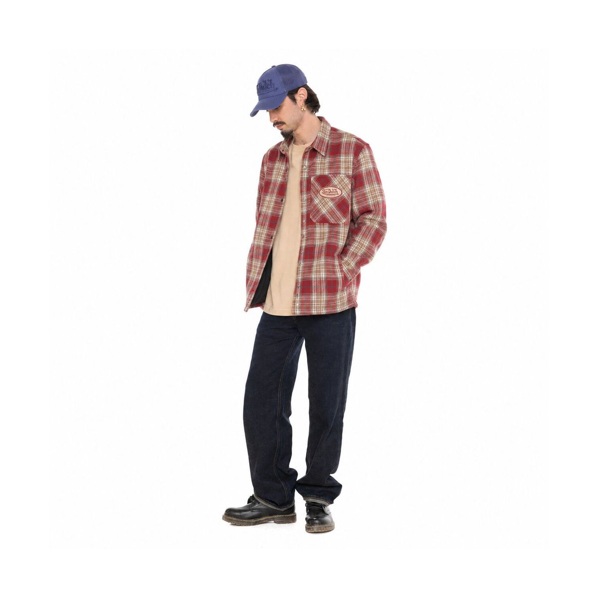 Chemise à carreaux DEBY rouge/rose foncé/beige/bleu foncé/, VON DUTCH