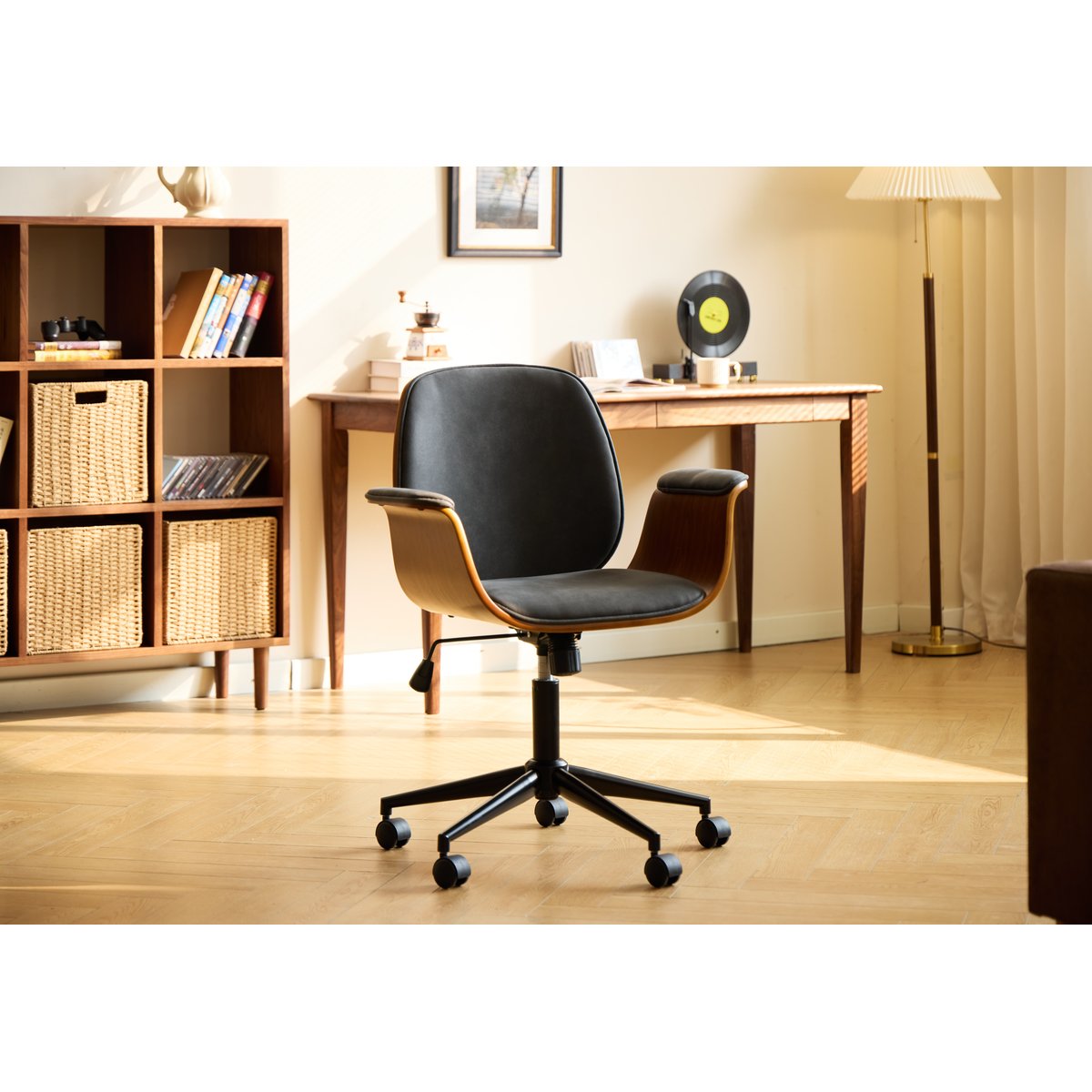 Chaise de bureau en bois, KOLDING noir, NORDLYS