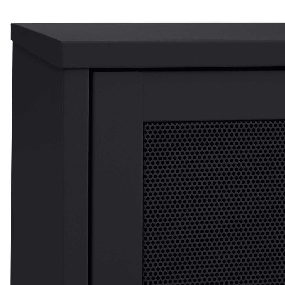 Meuble TV 2 portes, 2 niches en métal L160cm- KISO noir, DRAWER