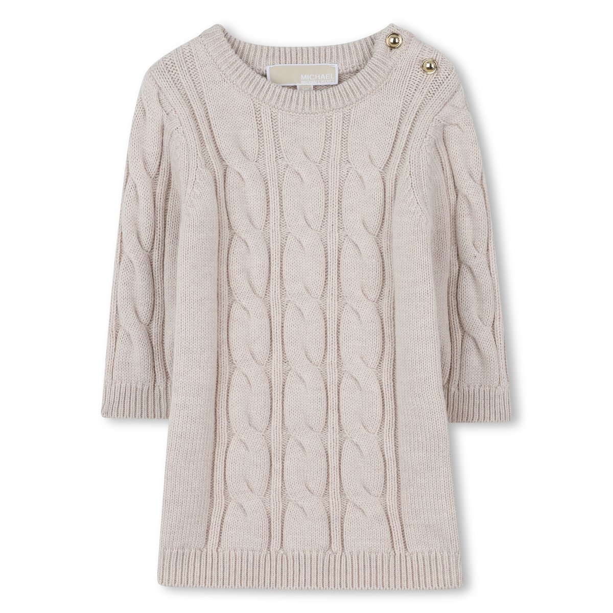 Robe en tricot avec torsades beige chine, MICHAEL KORS