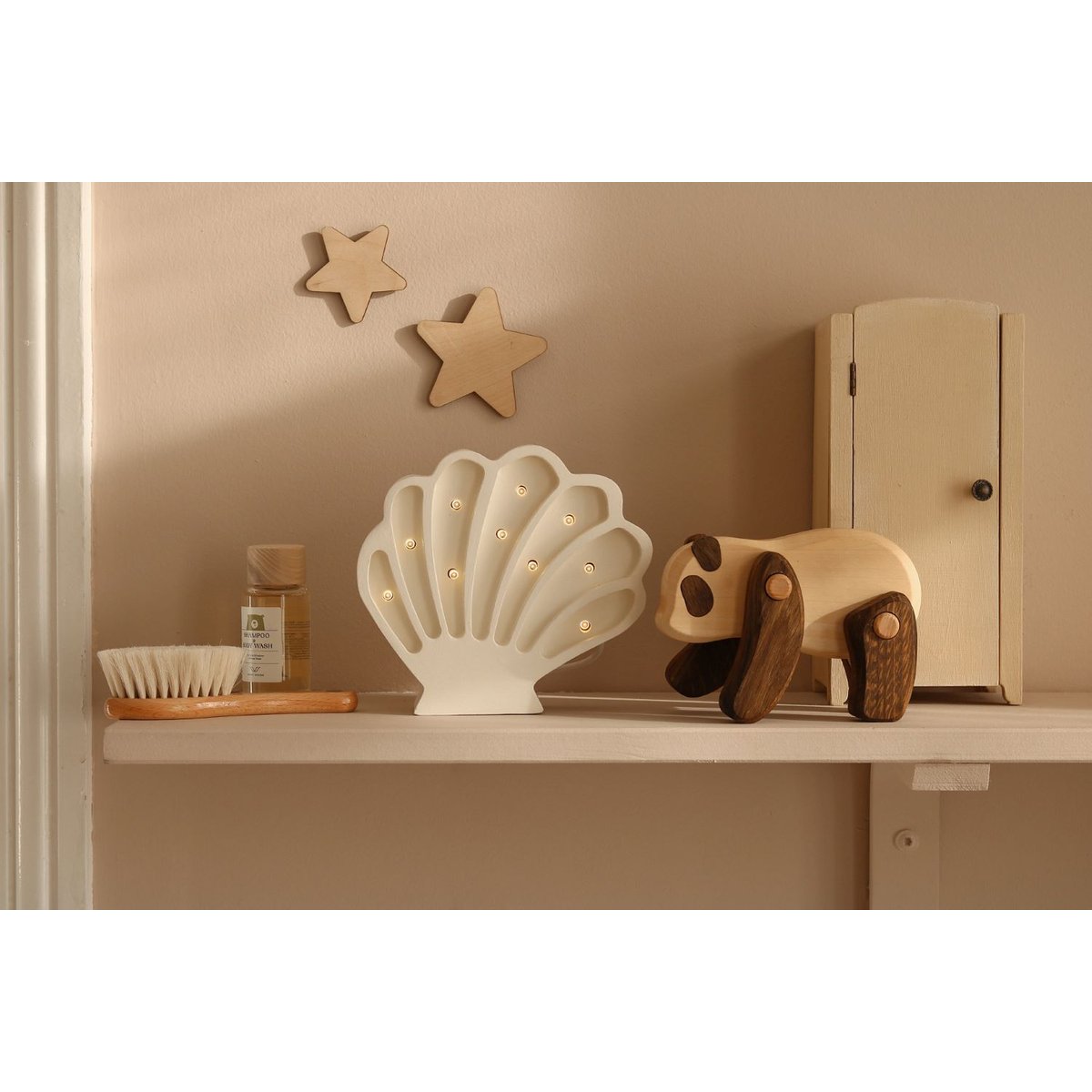 Lampe Veilleuse Coquillage Bois côtier blanc, LITTLE LIGHTS