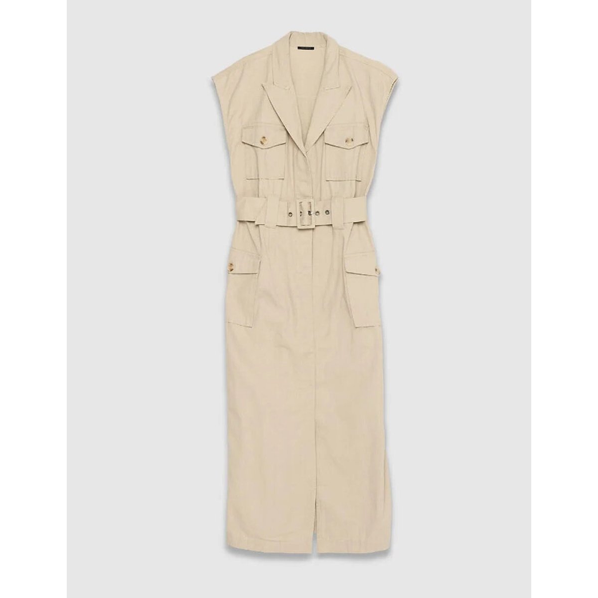 Robe chemise sans manches ceinturée lin, IKKS