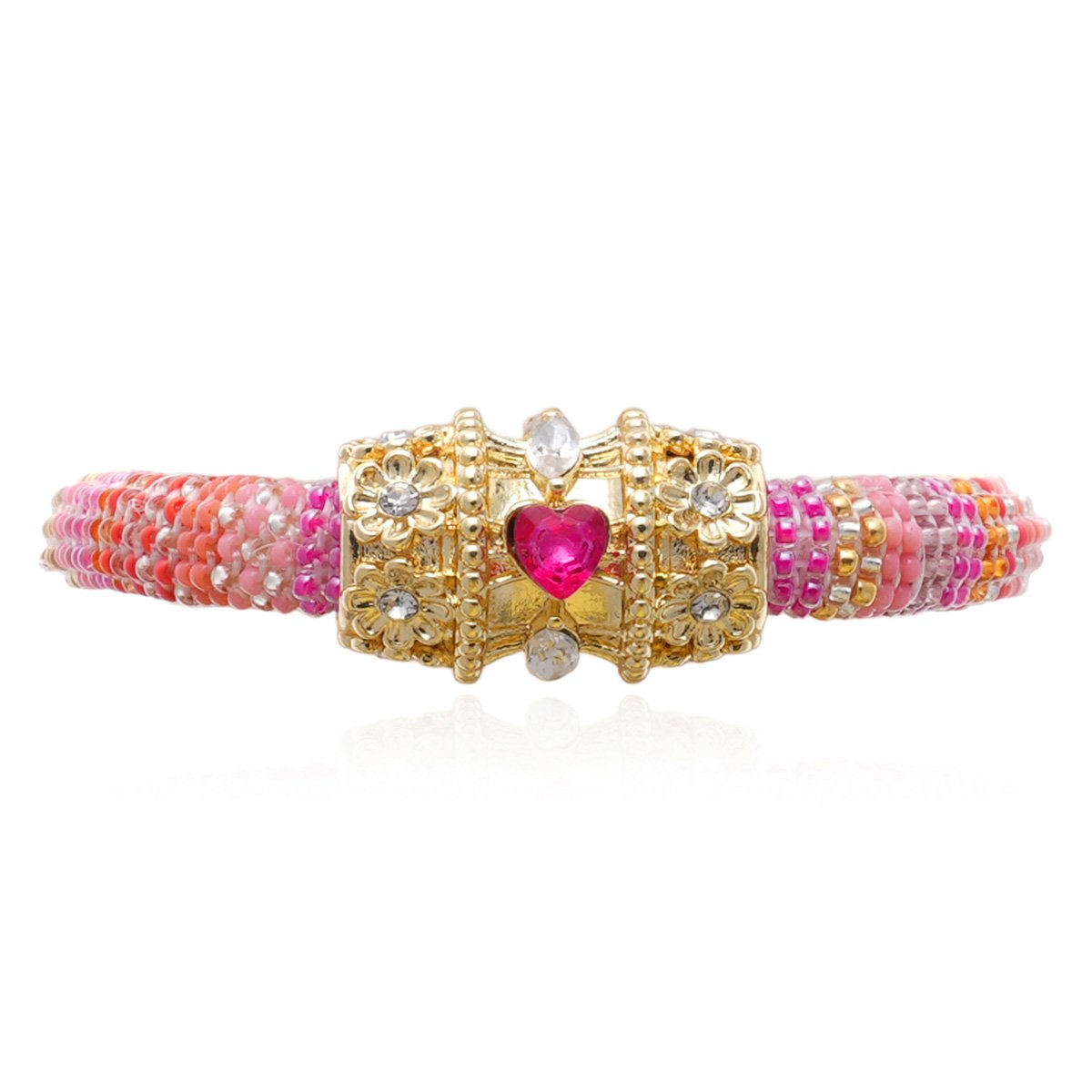 Bracelet perles tissées avec charm FELYNI rose, HIPANEMA