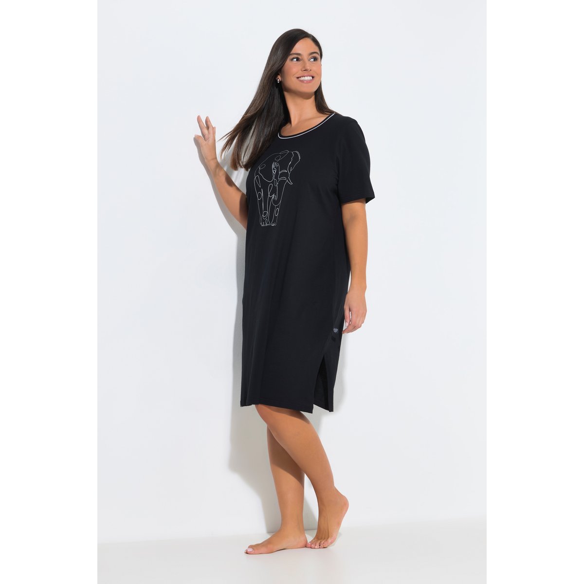 T-shirts oversize, lot de 2 noir, ULLA POPKEN
