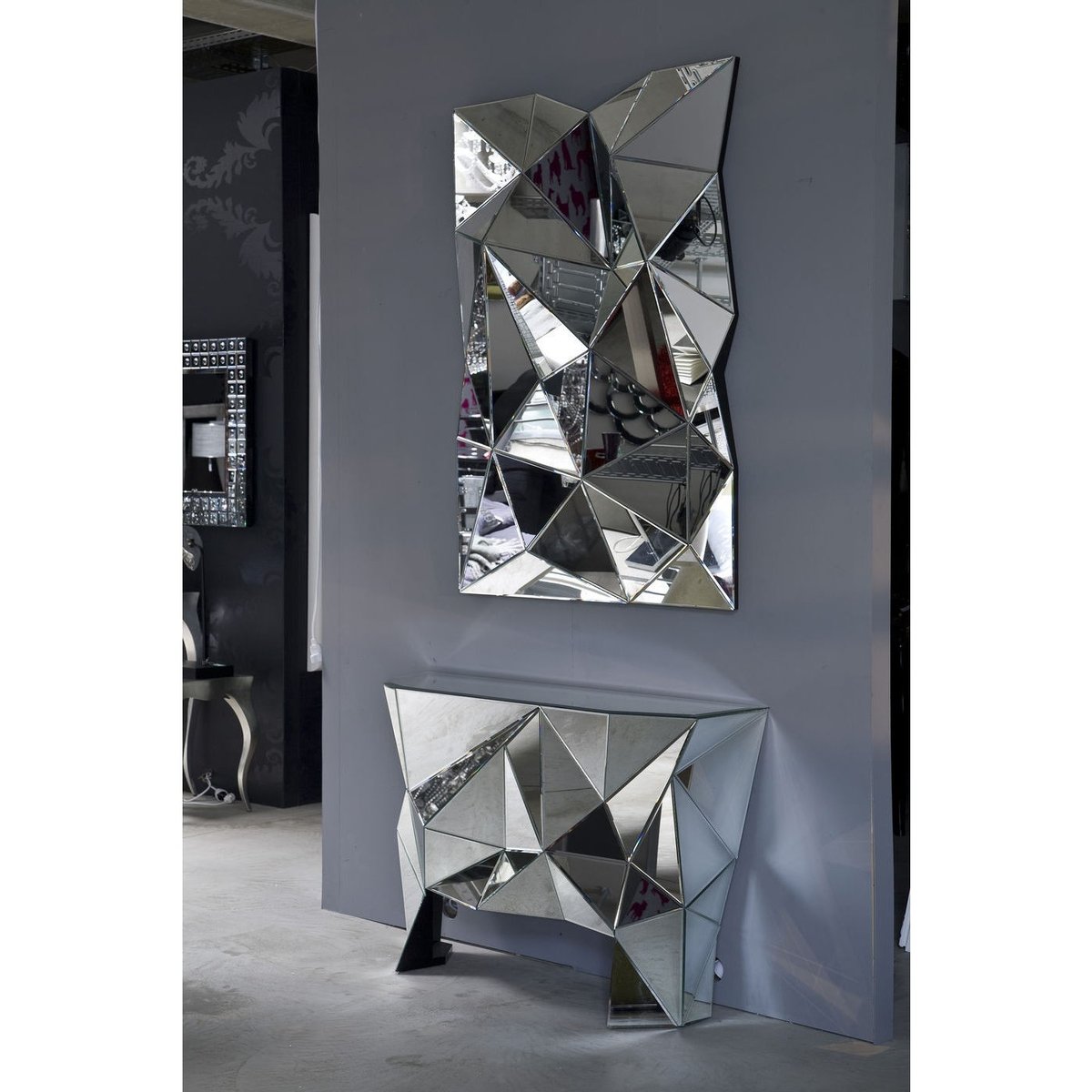 Miroir en éclaté 140x105cm, PRISMA argent, KARE DESIGN