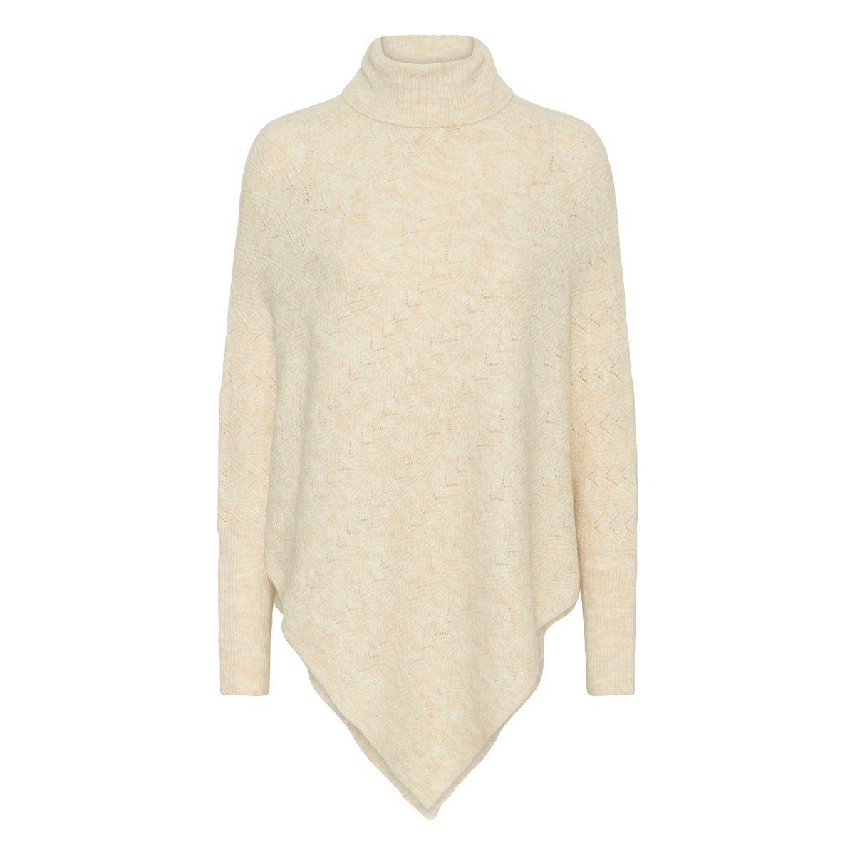 Poncho blanc eggnog melange, KAFFE