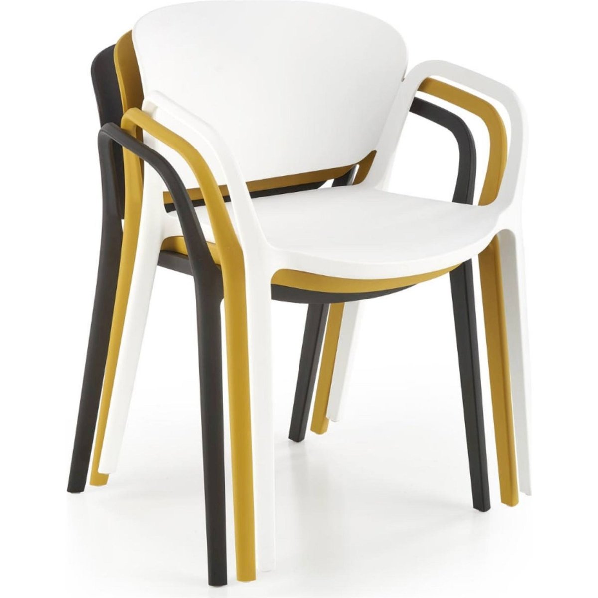 Chaise empilable avec accoudoirs NIONINE blanc, RECOLLECTION