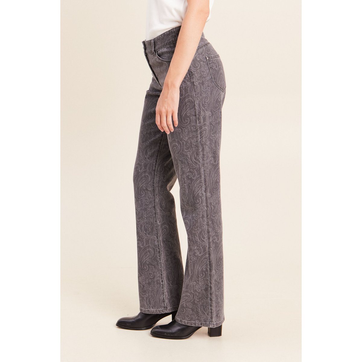 Jean bootcut longueur standard denim gris, BREAL