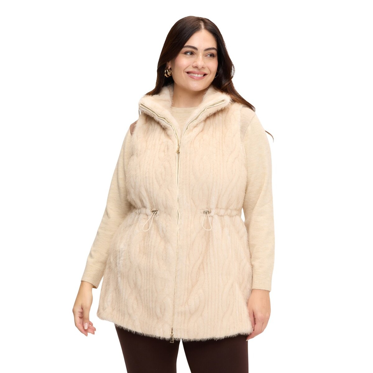 Gilet long beige, FIORELLA RUBINO