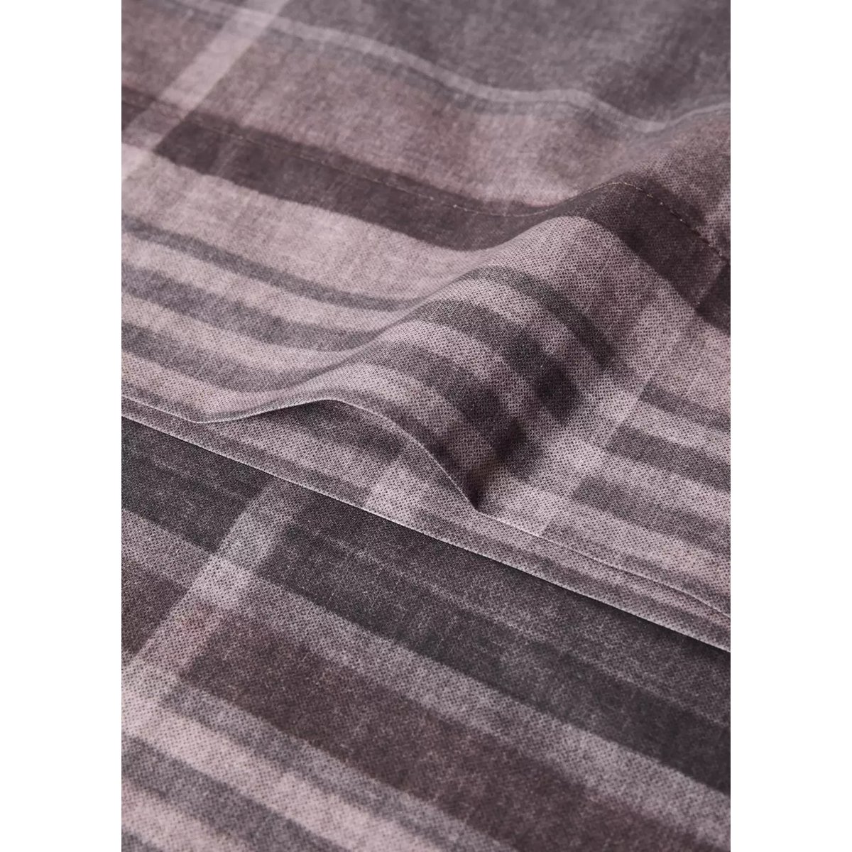 Taie d'oreiller percale de coton carreaux multicolores 45x110 cm marron, MANGO HOME