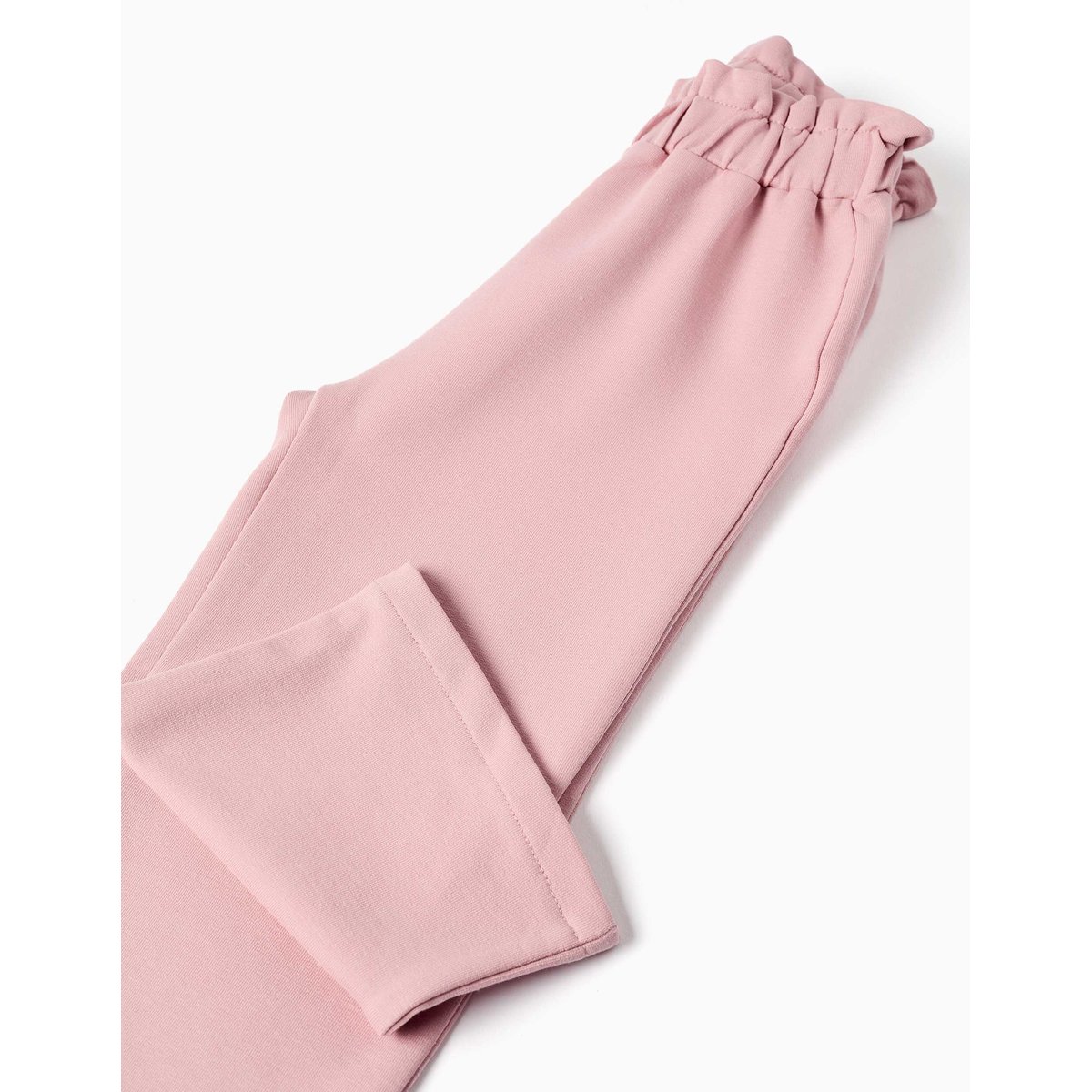 Pantalon à jambe large en molleton avec taille élastique rose clair, ZIPPY