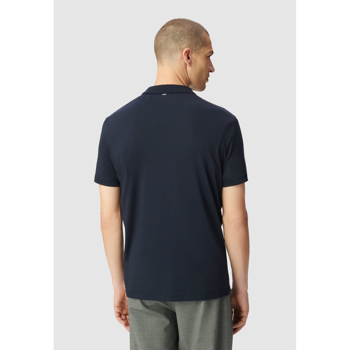 Polo en coton modal bleu marine, IKKS