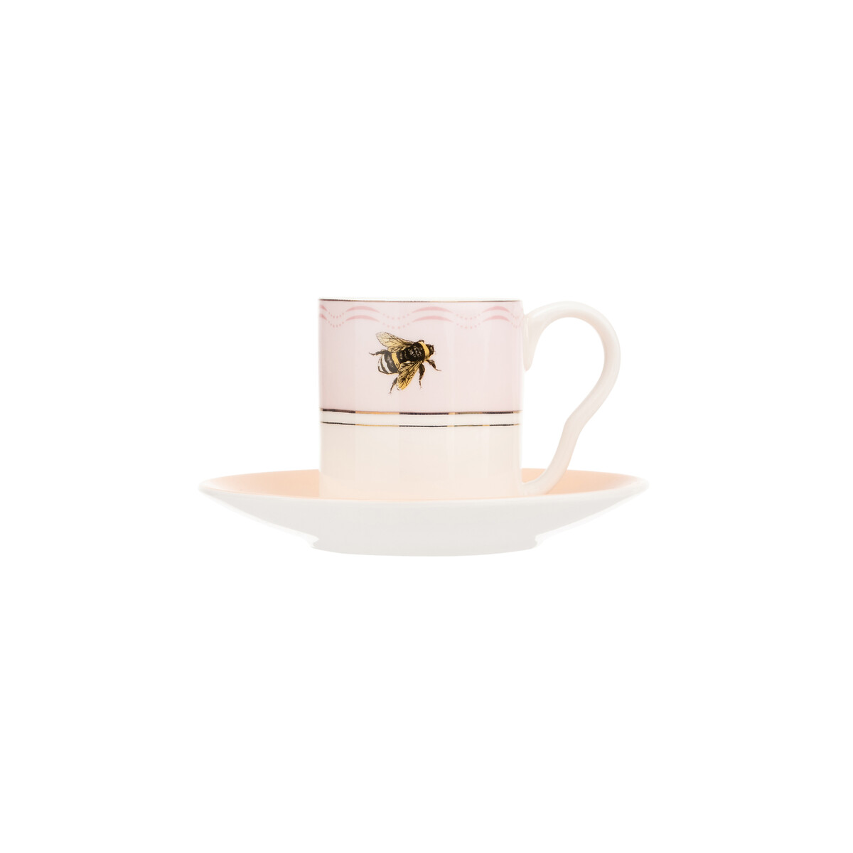 Set of 2 Slogan Espresso Cups & Saucers multi-coloured, YVONNE ELLEN