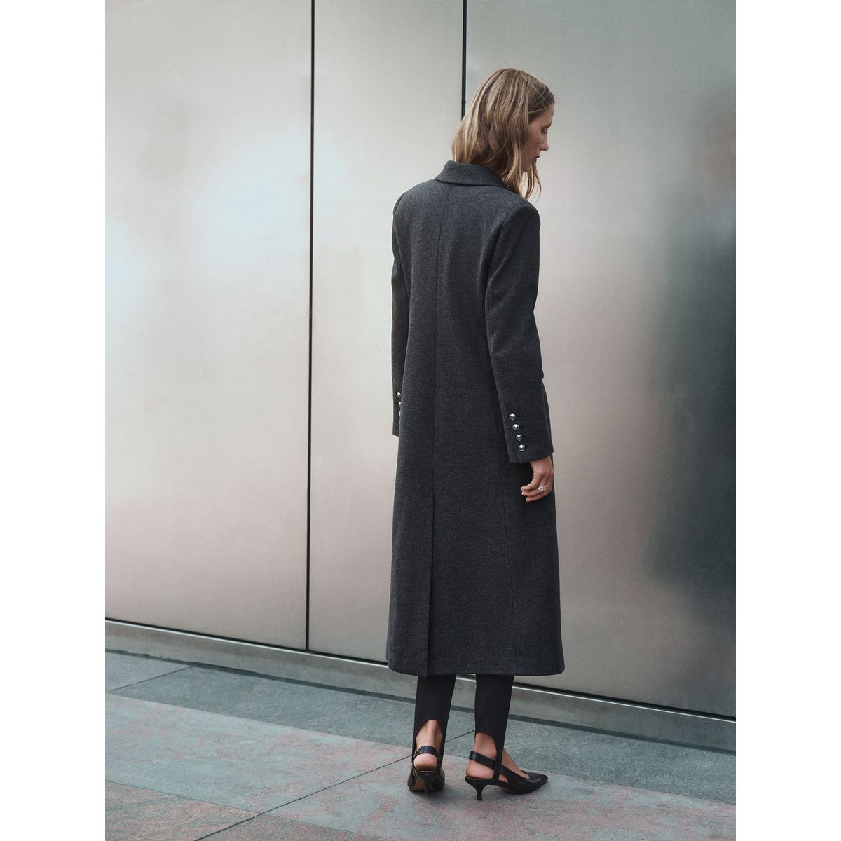 Manteau avec col à revers gris anthracite, NEXT