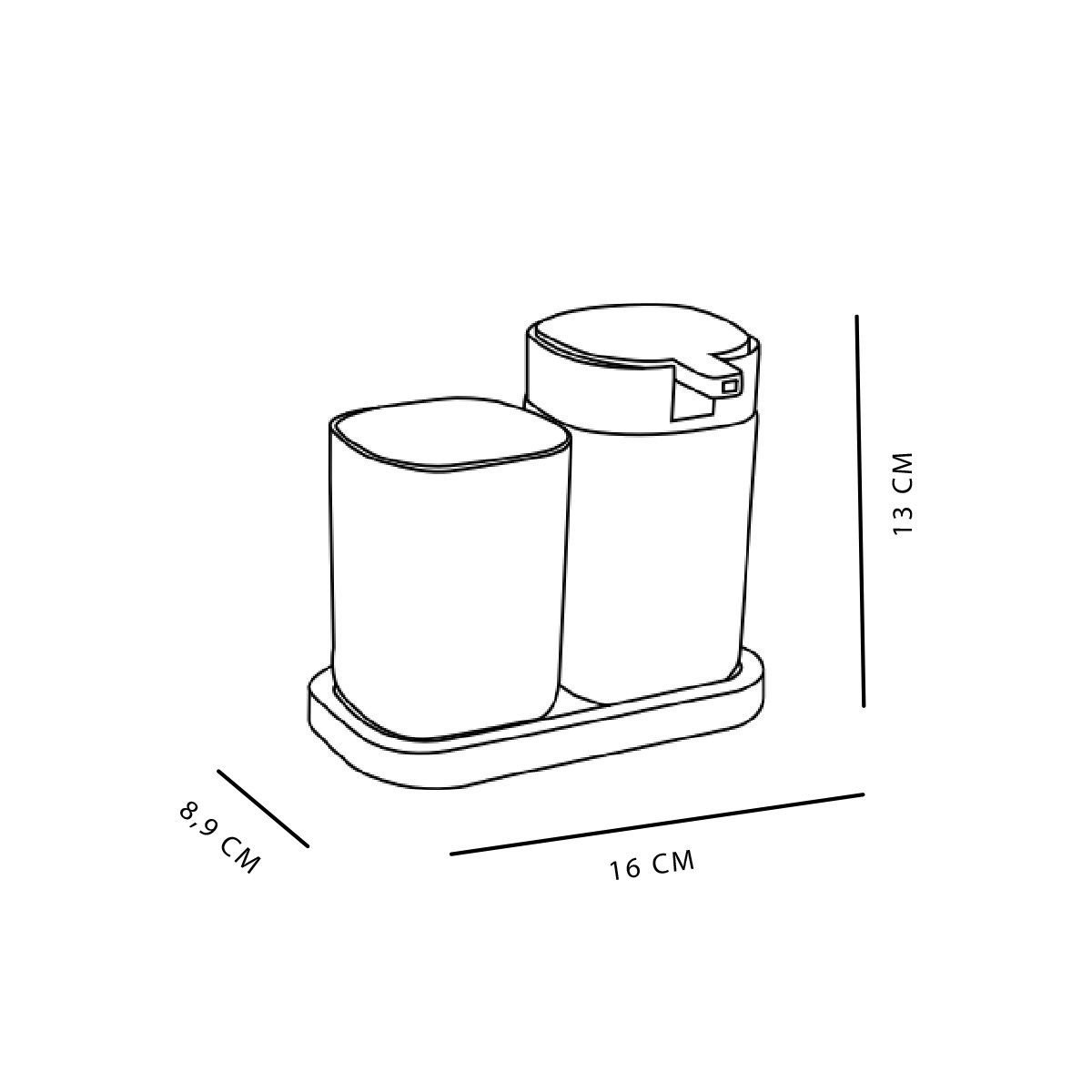 Accessoires de salle de bain pour savon et brosse à dents BATHROOM noir, UTILITY