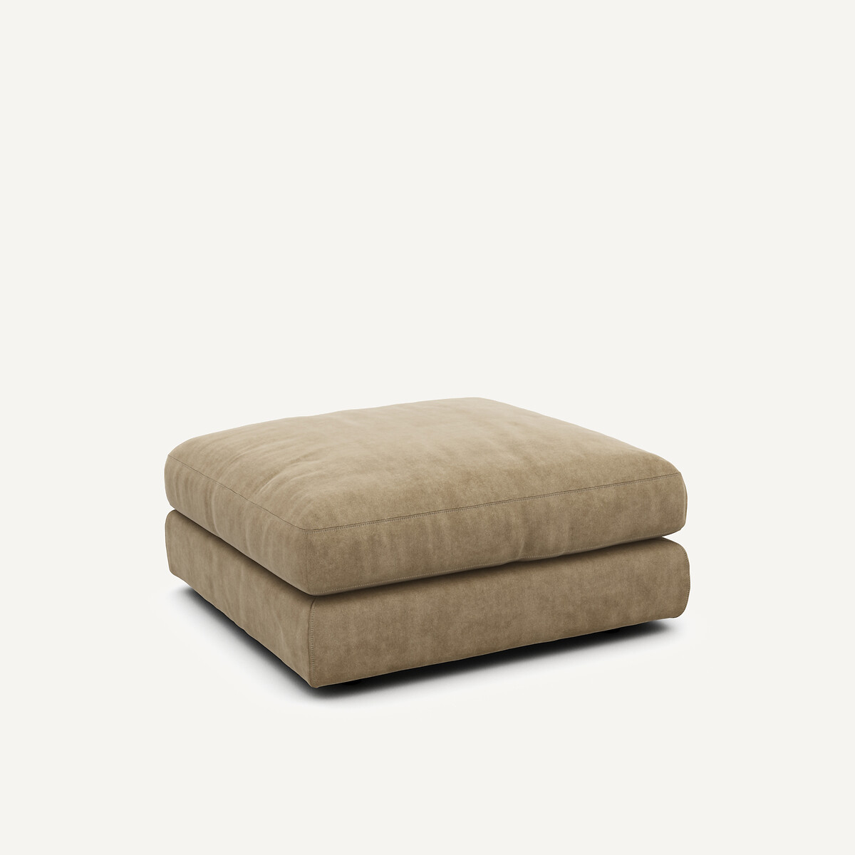 Repose-pieds en velours stonewashed, SKANDER gris shiitaké, AM.PM