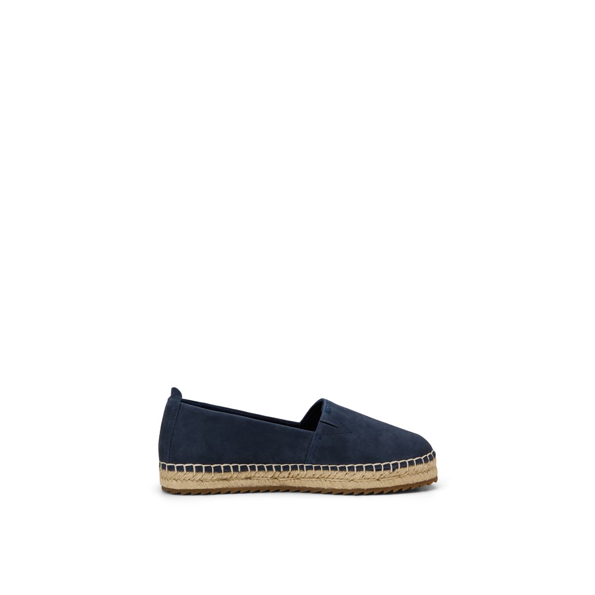 Sandale à espadrille modèle Gem en cuir de chèvre velouté dunkelblau, MARC O'POLO