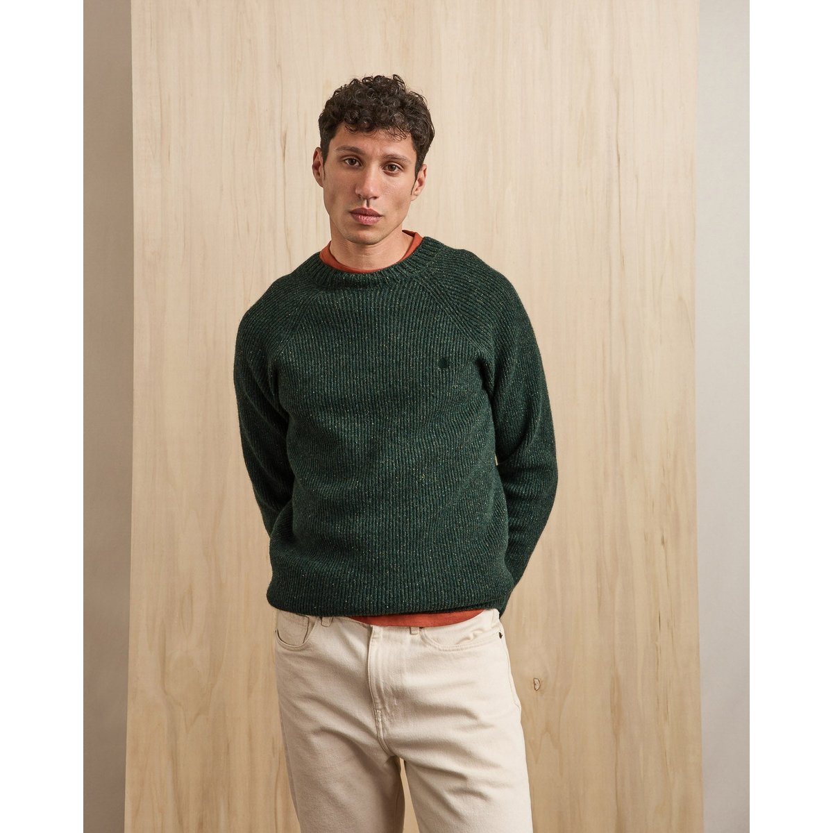 Pull laine LUCIO kaki, FAGUO