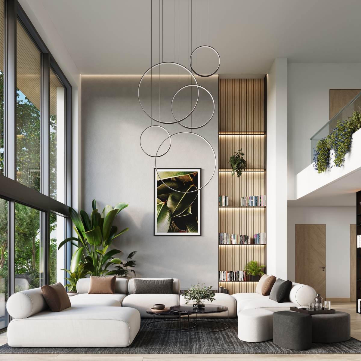Suspension Aluminium Noir LED 5 Rio noir, EDEN