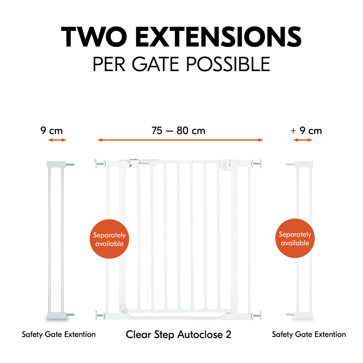 Safety Gate Extension 9 cm white, HAUCK