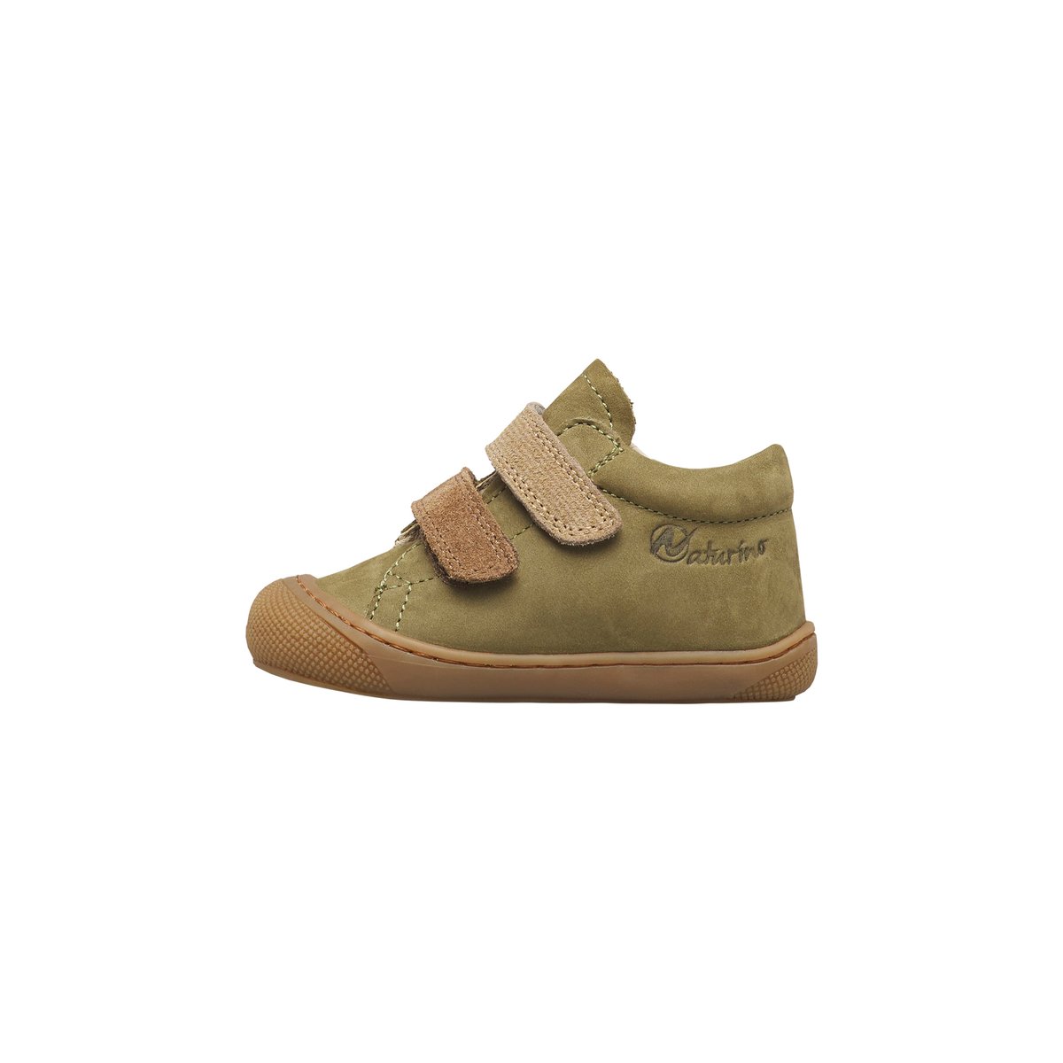 Chaussures premiers pas en cuir CORKEL VL kaki-beige, NATURINO