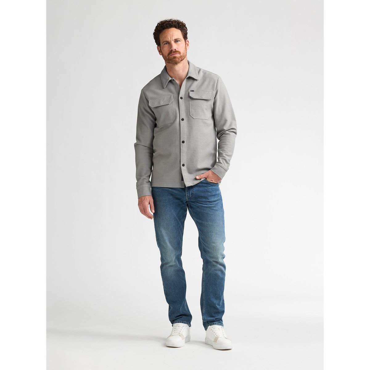 Surchemise utilitaire en coton forgemark noir ice grey, PETROL INDUSTRIES