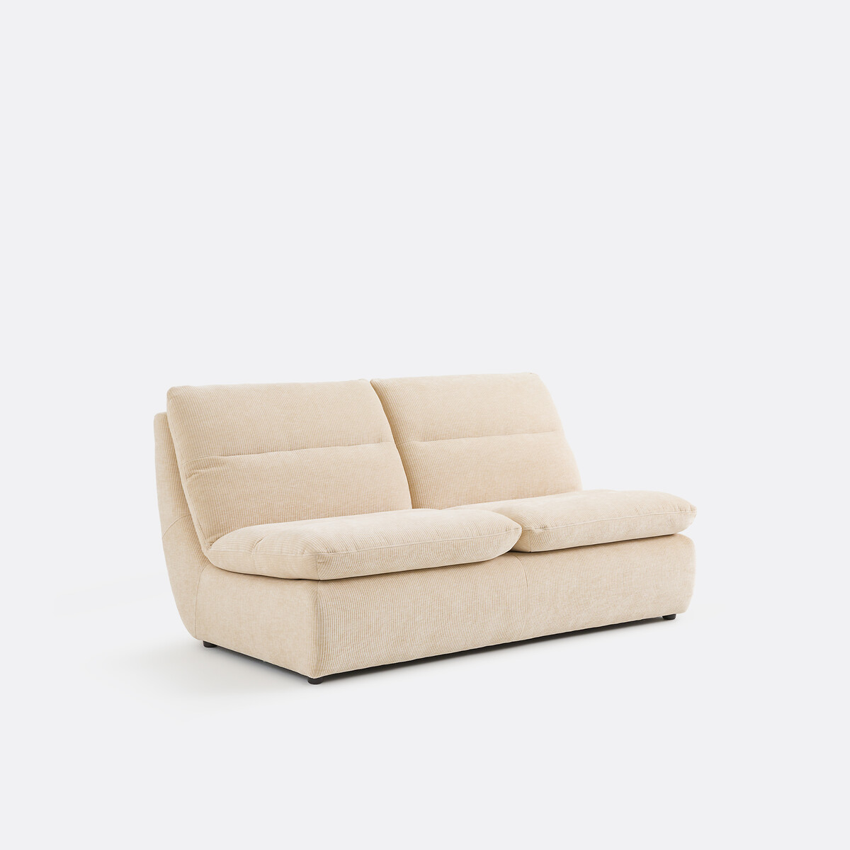 Canapé velours côtelé gaufré 2 places ERABLE beige, LA REDOUTE INTERIEURS