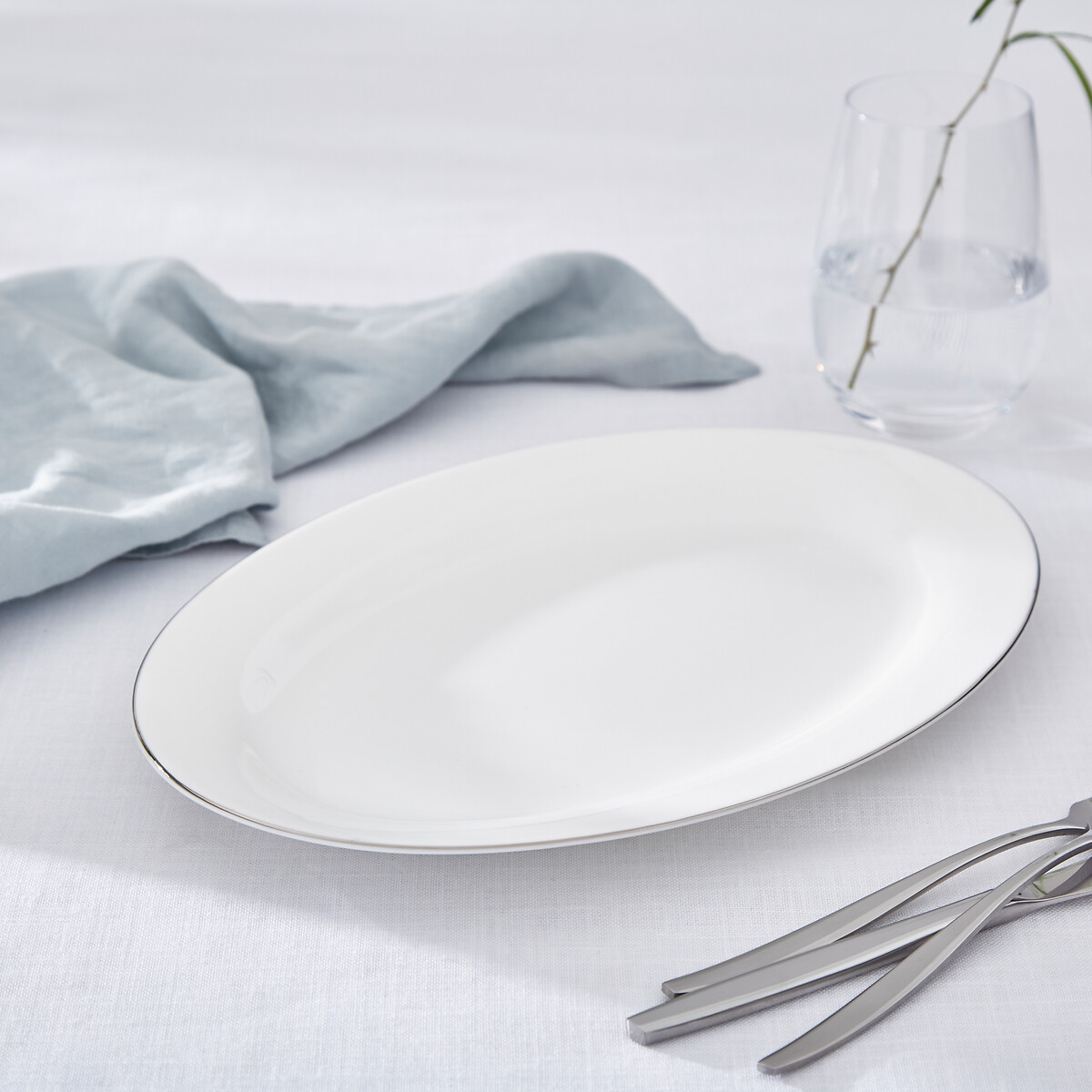 Serendipity Platinum Oval Platter white, ROYAL WORCESTER