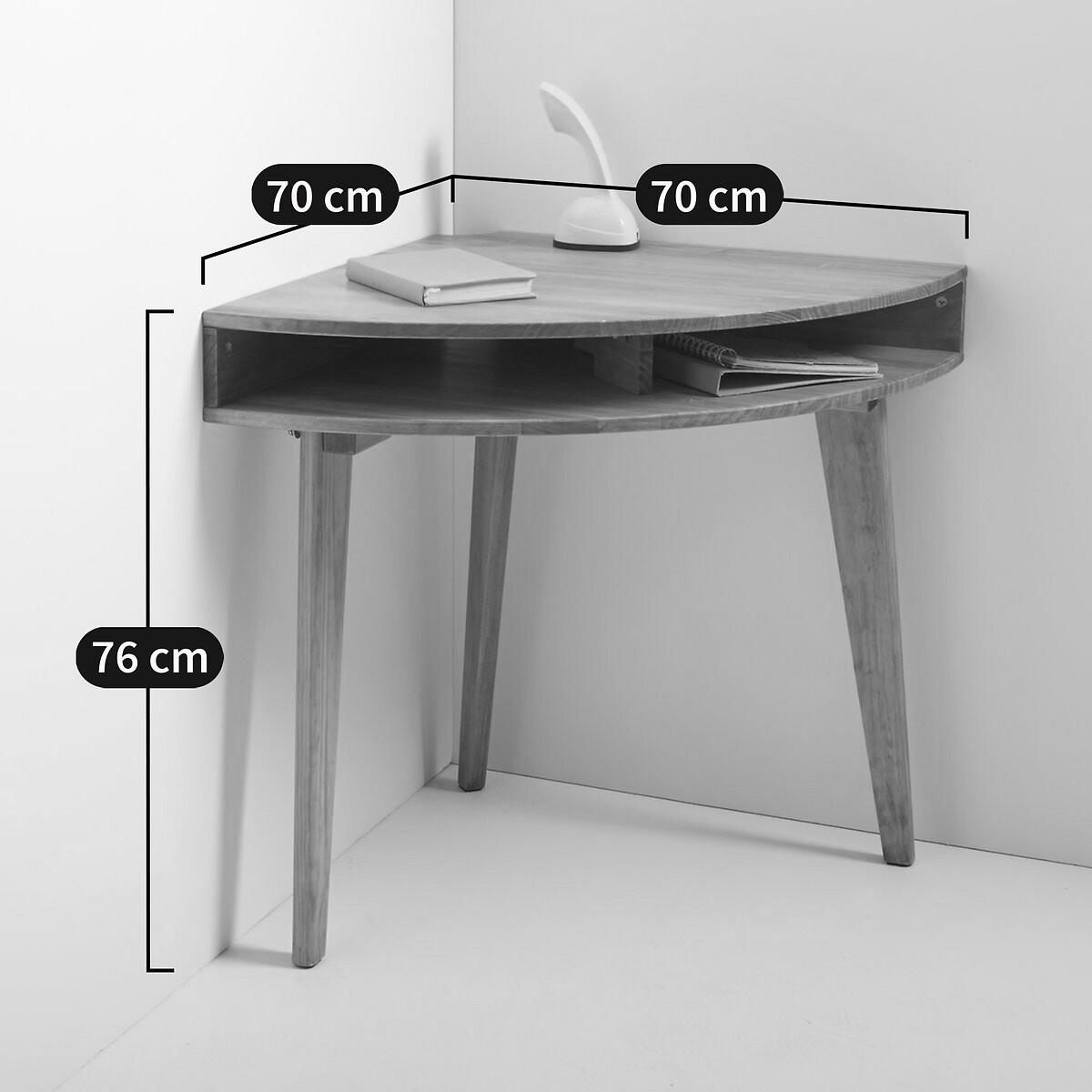 Bureau console d'angle, Grimsby blanc/bois, LA REDOUTE INTERIEURS