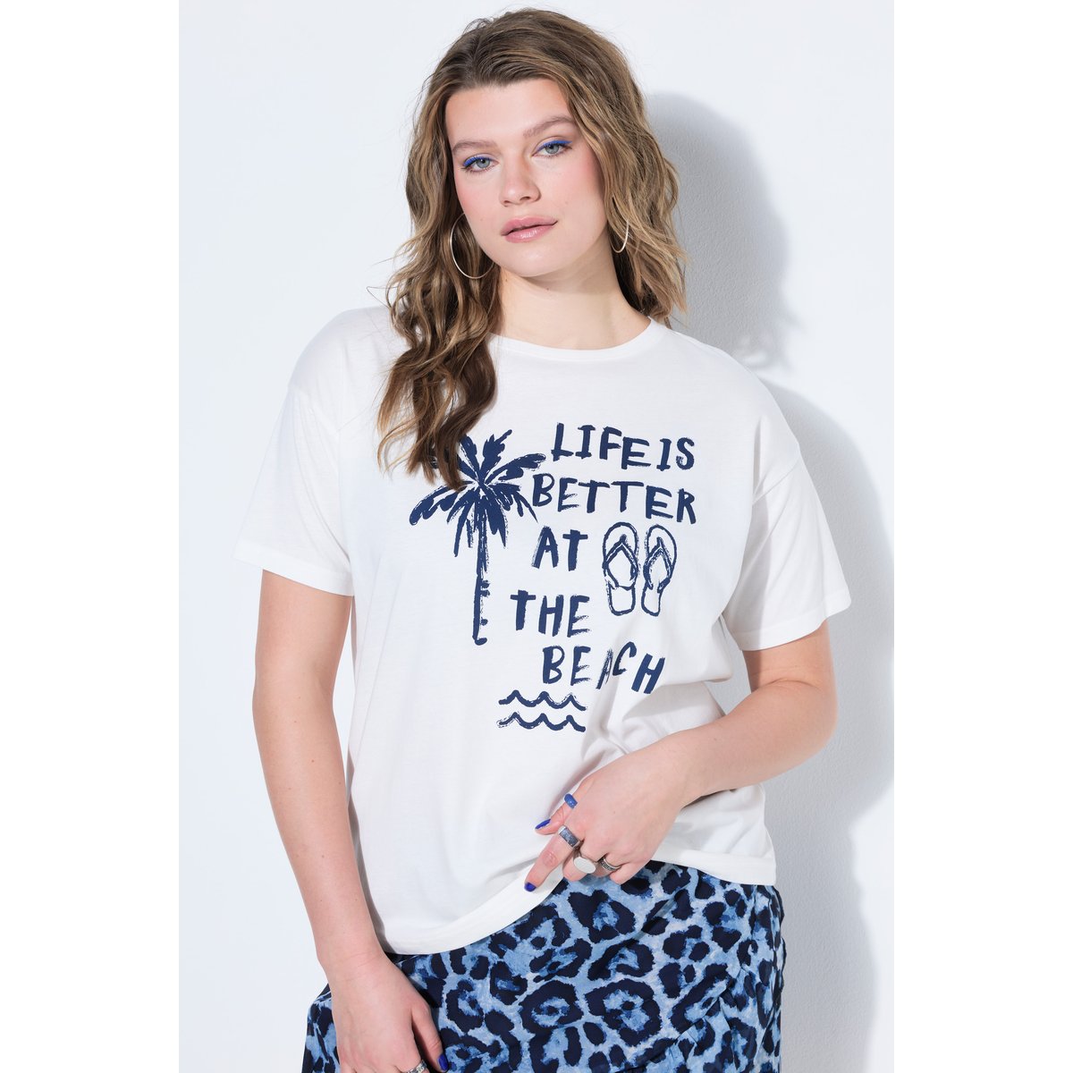T-shirt oversize, motif vacances blanc cassé, STUDIO UNTOLD
