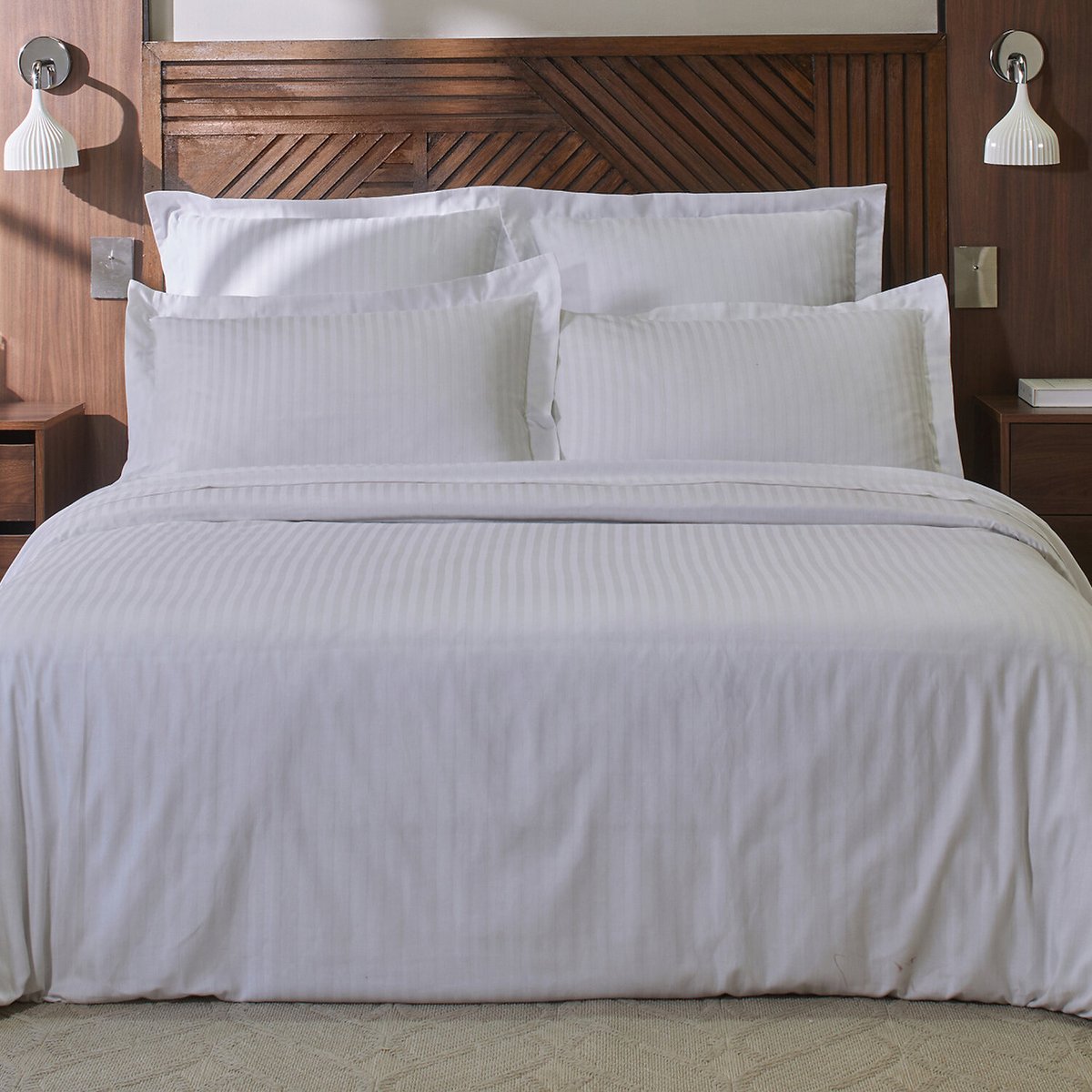 housse de couette coton imprimés, amboise blanc blanc, C DESIGN HOME TEXTILE