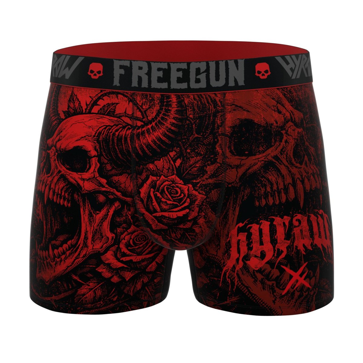 Lot De 4 Boxers Hyraw Microfibre noir/rouge/orange/jaune/blanc/vert, FREEGUN
