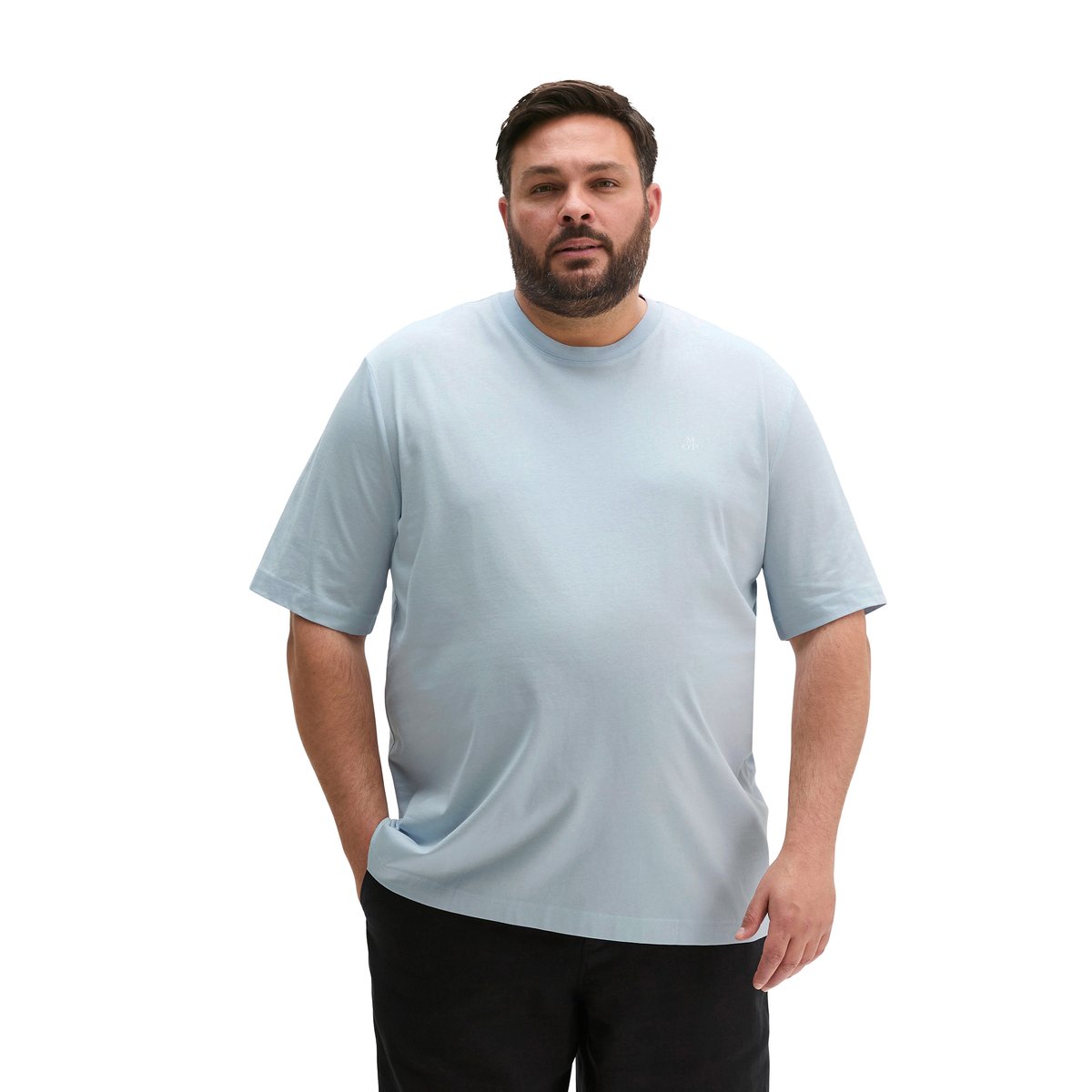 T-shirt regular en pur coton bio bleu clair, MARC O'POLO