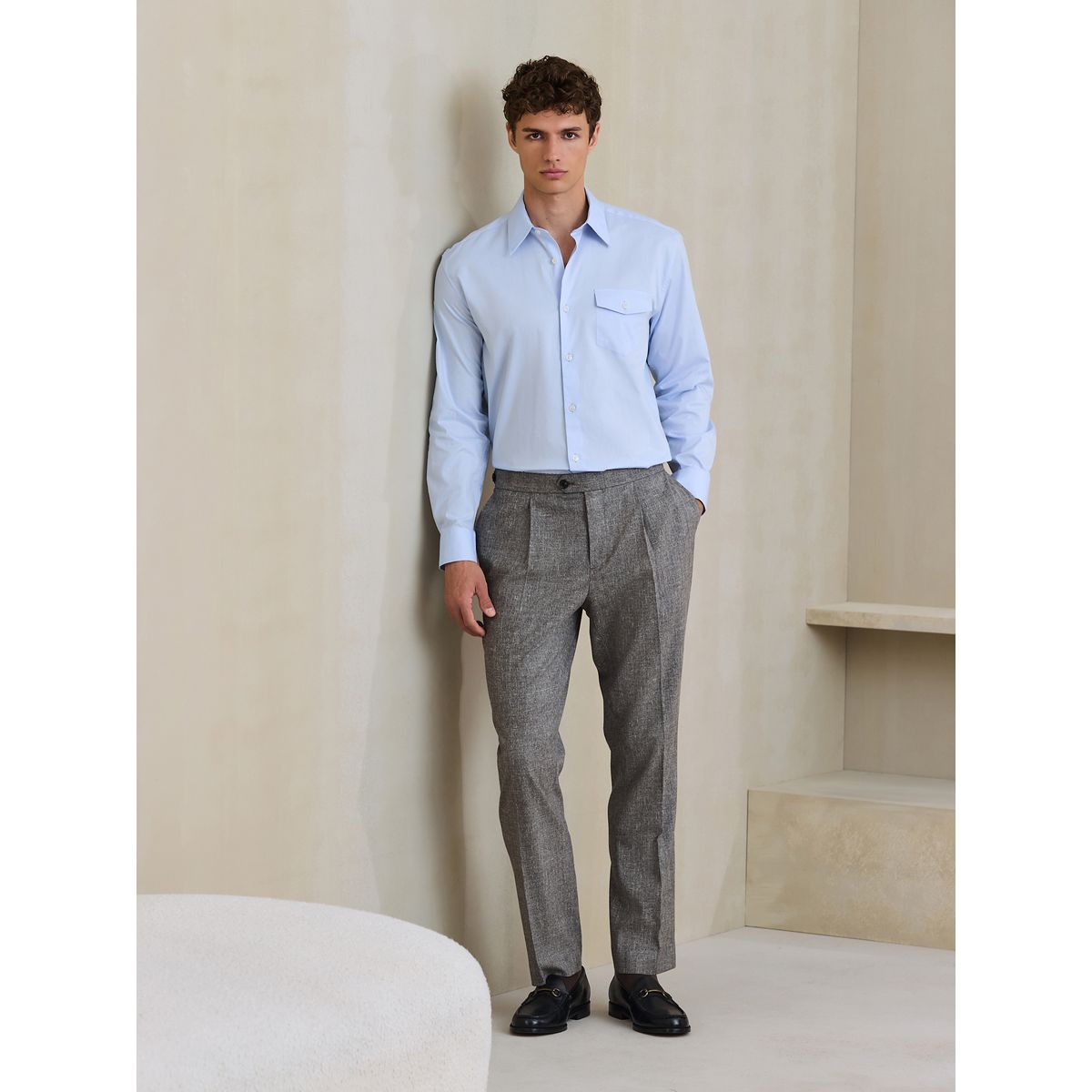 Pantalon texturé avec languettes d’ajustement naturel, NEXT